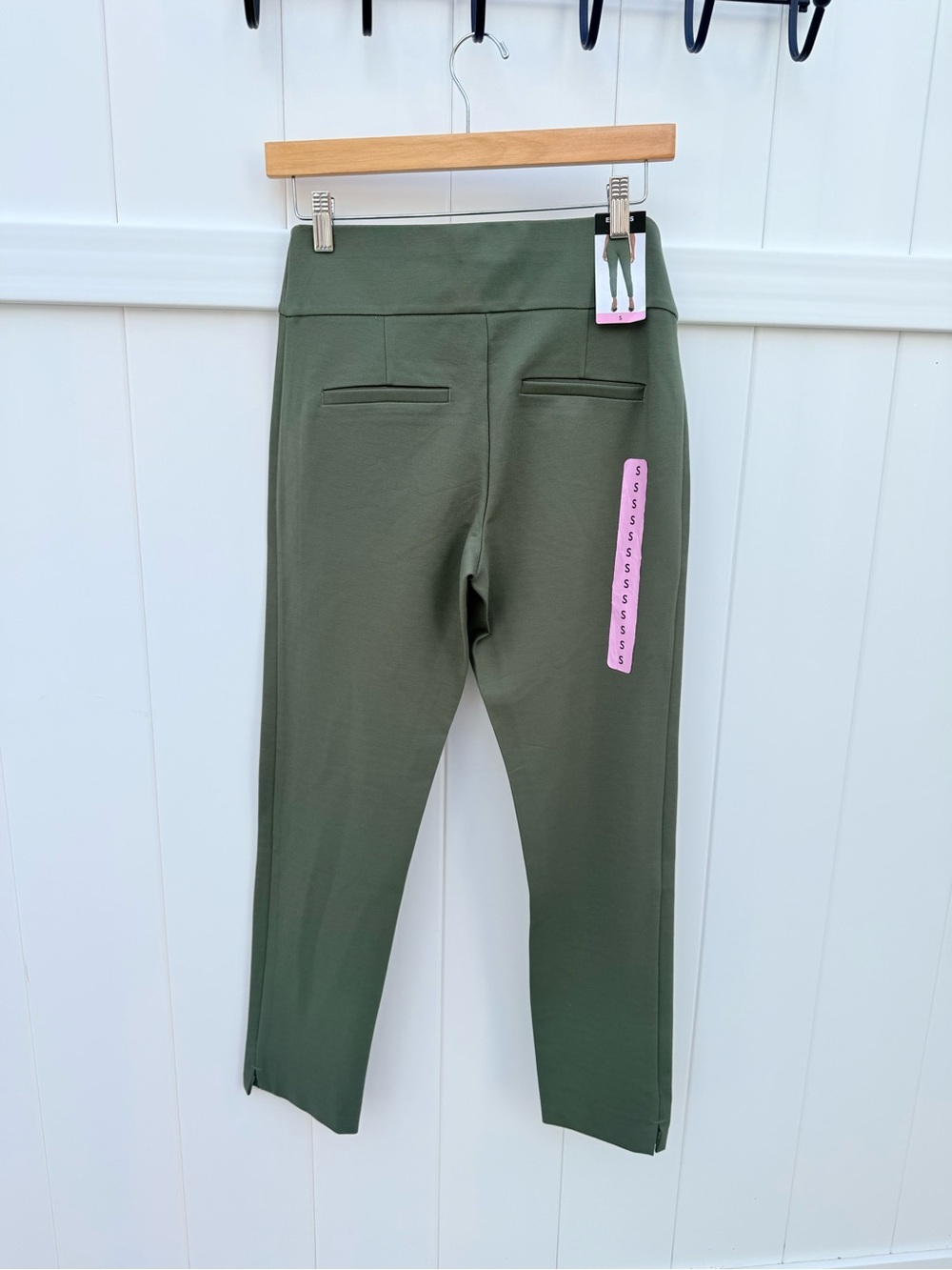 Express Women's Ponte Pant High-Waist Olive Green - Picture 9 of 10